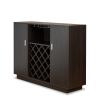Espresso 2-Door Wine Cabinet with Stemware Rack - as Pic