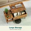 Lift Top Coffee Tables For Living Room 39.37"x19.7" Desk Tea Wood Dining Tables Adjustable Storage Shelf Easy Lift Or Lower - Chocolate