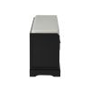 Homes Collection Wood Storage Bench with 3 Drawers and 3 Baskets - Black - MDF