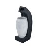 10x8.1x23.4" Black and White Water Fountain with Vase Design, with Light and Pump, for Indoor and Outdoor - as Pic