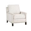 Traditional Living Room Furniture Push Back Reclining Chair 1pc Textured Fabric Upholstery Nailhead Trim Solid Wood Frame - as Pic
