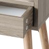 Nightstands with Charging Station, 2-Tier Storage & 20 Colors Remote LED Lights. - Grey