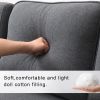 104" 4-Seater Modern Linen Fabric Sofa with Armrest Pockets and 4 Pillows,Minimalist Style Couch