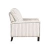 Traditional Living Room Furniture Push Back Reclining Chair 1pc Textured Fabric Upholstery Nailhead Trim Solid Wood Frame - as Pic