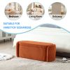 COOLMORE Storage Ottoman,Bedroom End Bench,Upholstered Fabric Storage Ottoman with Safety Hinge (Orange) - as Pic