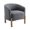Style Comfort Accent Chair Gray Upholstery Durable Frame Solid Wood Legs Contemporary Living Room Furniture 1pc - as Pic