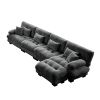 Free Combination, Modular Sectional Sofa,L Shaped Couch for Living Room, 4-Seater Comfy Cloud Couch with Convertible Ottoman, , Chenille Gray