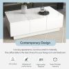 ON-TREND Coffee Table with 2 large Hidden Storage Compartment, Extendable Cocktail Table with 2 Drawers, 39.3"x21.6", White