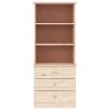 Bookcase with Drawers ALTA 23.6"x13.8"x55.9" Solid Wood Pine - Brown