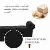 62" Bedroom Tufted Button Storage Bench, Modern Fabric Upholstered Ottoman, Black