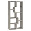 Geometric bookcase Seven (7) Shelves Storage Shelf Solid Wood Furniture 1pc Grey Driftwood - as Pic