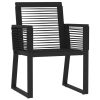 7 Piece Patio Dining Set Black - Black