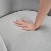 Light Gray Boucle Swivel Barrel Chair 1pc Solid Wood Durable Contemporary Living Room Furniture Luxurious Accent Seating - as Pic