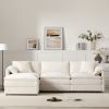 103.5" Chenille Modular Sectional Sofa with Deep and Wide Seat,L Shaped Cloud Couch Set with Double Cushions,4 Seat Sofa with Movable Ottoman