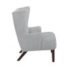 Contemporary Grey Wingback Accent Chair Chenille Upholstery Plywood Frame Living Room Furniture 1pc - as Pic