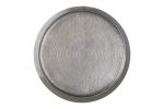 CT501 Modern Contemporary Round Aluminum material 32" Coffee Table, Farmhouse Table with Glossy Hand Hammered Design Antique Silver - as Pic