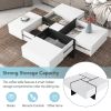 ON-TREND Unique Design Coffee Table with 4 Hidden Storage Compartments, Square Cocktail Table with Extendable Sliding Tabletop, 31.5"x 31.5" - as Pic