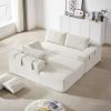 Modern Chenille Upholstered Sectional Sofa Couch Set,Modular 108" L Shaped Sectional Living Room Sofa Set With 6 Pillows, (Left Chaise)