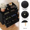 Black Modern 3 Drawer Dresser for Bedroom - Wood Storage Cabinet with Fluted Texture, Spacious Chest of Drawers Organizer- Black