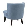 1pc Modern Blue Upholstery Button Tufted Accent Chair Solid Wood Legs Classic Living Room Furniture - as Pic