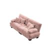 Cloud Couch 2 Seater Sofa for Living Room, Chenille 2 - Seat sofa with 2 Lumbar pillows and 2 throw pillows - Pink