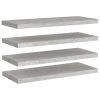 Floating Wall Shelves 4 pcs Concrete Gray 31.5"x9.3"x1.5" MDF - Grey