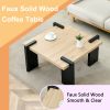 Natural wood -colored MDF coffee table, suitable for modern minimalist living rooms and leisure areas, with product dimensions 31.5*31.5*16.6inches