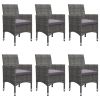 7 Piece Patio Dining Set Gray - Gray