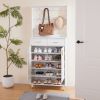 Entryway Bedroom Armoire,Shoe Cabinet,Wardrobe Armoire Closet, Drawers and Shelves, Handles, Hanging Rod, white - as picture