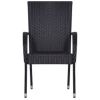 5 Piece Patio Dining Set Black - Black