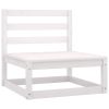 7 Piece Patio Lounge Set with Cushions Solid Pinewood - White