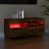 TV Stand with LED Lights Smoked Oak 31.5"x13.8"x15.7" - Brown