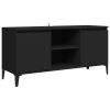 TV Stand with Metal Legs Black 40.7"x13.8"x19.7" - Black