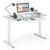 1PC 48-Inch Height Adjustable Electric Standing Desk with DrawerHome Office Desks - White
