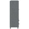 Wardrobe HAMAR Dark Gray 39"x17.7"x53.9" Solid Wood Pine - Grey