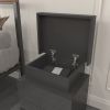 Modern Black LED Nightstand with Led Lights Bedside table with 2 High Gloss Drawers for Bedroom - Black - Particle Board