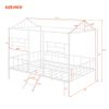 Metal House Bed Frame Full Size with Slatted Support No Box Spring Needed  - White