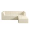 L shape Modular Sectional Sofa, Compressed Sectional Sofa Modern Minimalist Style Corduroy Couch-beige - as Pic