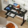 1PC 48-Inch Height Adjustable Electric Standing Desk with DrawerHome Office Desks - Black