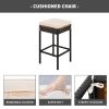 GO 10-Piece Outdoor Acacia Wood Bar Height Table And Eight Stools With Cushions, Garden PE Rattan Wicker Dining Table, Brown
