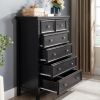 Modern 6 Drawers Dresser 6 Drawers Cabinet,Chest of Drawers Closet Organizers and Storage Clothes Storage Drawers Cabinet- Black