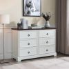Modern Farmhouse 6-Drawer Chest of Drawers for Bedroom, Wooden Bedroom Drawer Dresser with 6 Storage Drawers,6 Drawer Dresser Chests- White