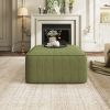 ISABELLA Square Ottoman, Olive Green, Corduroy - as Pic