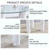 Round transparent tempered glass dining table, white MDF legs, kitchen dining table, living room dining table 40 "* 40" * 29.4 "F-X03 - as Pic