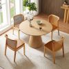 45.27'' Wooden Dining Table Round Dining Table, Hardwood Solids Construction, a Oak Top Suitable for Kitchen, Living Room, Cafe ASH - as Pic