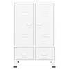 Industrial Wardrobe White 26.4"x13.8"x42.1" Steel - White