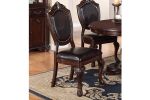 Formal Dining Room Table w Leaf 2x Arm Chairs And 6x Side Chairs Brown 9pc Set Dining Table Double Pedestal Base Royal Rectangle Table - as Pic
