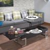 Calmam Black High Gloss & Chrome Finish Coffee Table w/ Lift Top - as Pic
