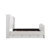 Marcella Upholstered Shelter Headboard Bed Set, King, Bright White Polyester - as Pic