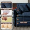 Modular Sectional Sofa, Oversized Deep Seat U Shaped Couch Set for Living Room, 4-Seater Comfy Cloud Couches with Two Movable Ottomans, Blue